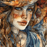 an example of an Ink and watercolor style image generated in MidJourney using the prompt with the --sref 4234206284, ranked 25th among the user favorites on this website.